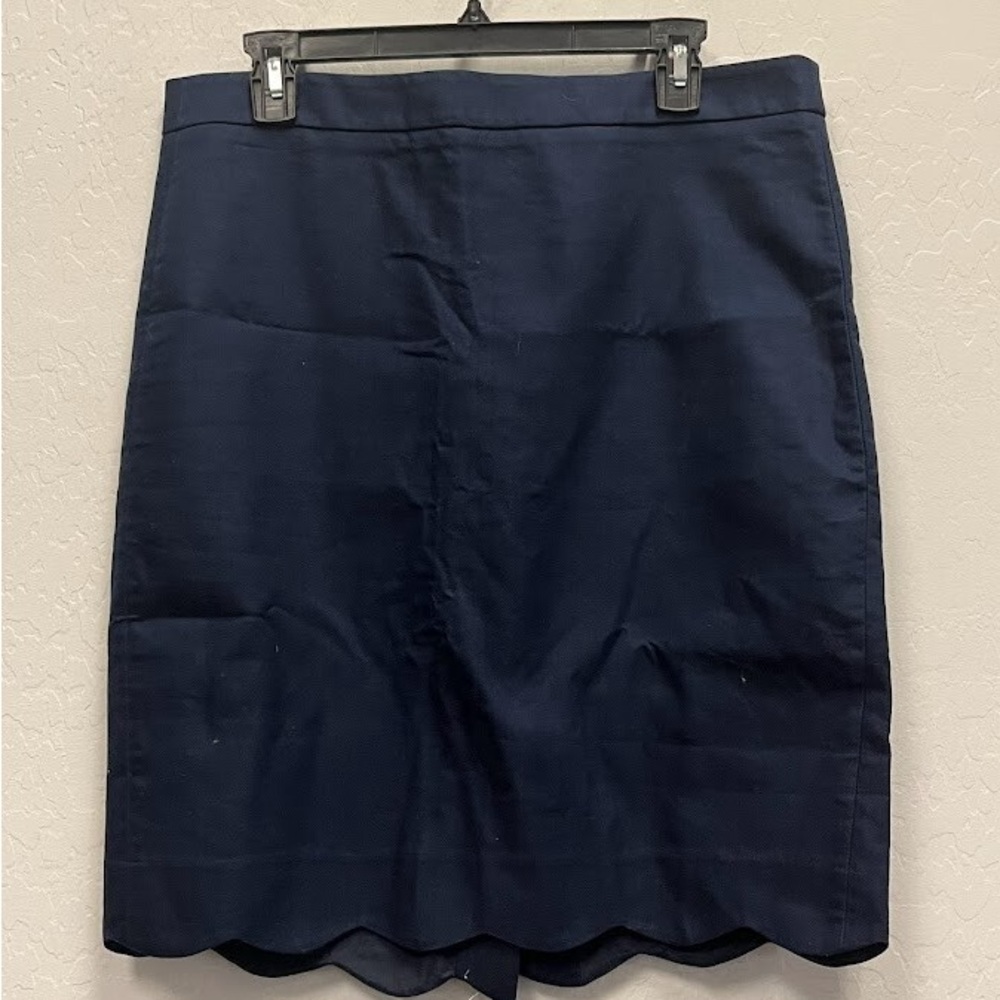J. By J. Crew Scalloped Pencil Skirt - Navy - Picture 3 of 3